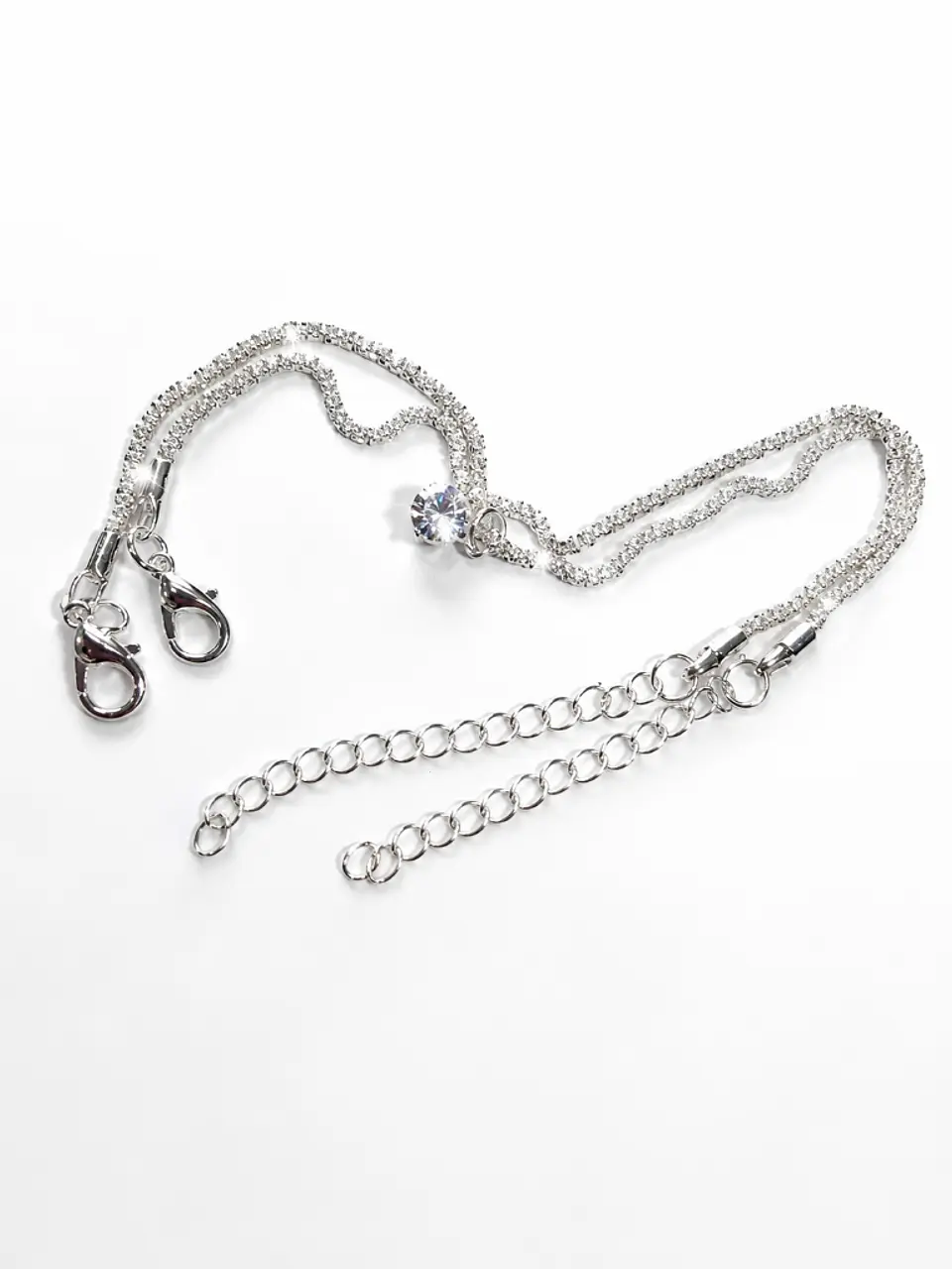 Brazalete plata cadena delicada dije central 5