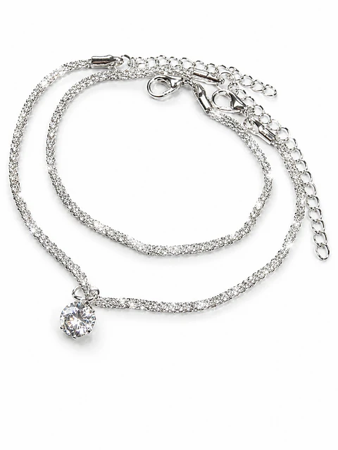 Brazalete plata cadena delicada dije central