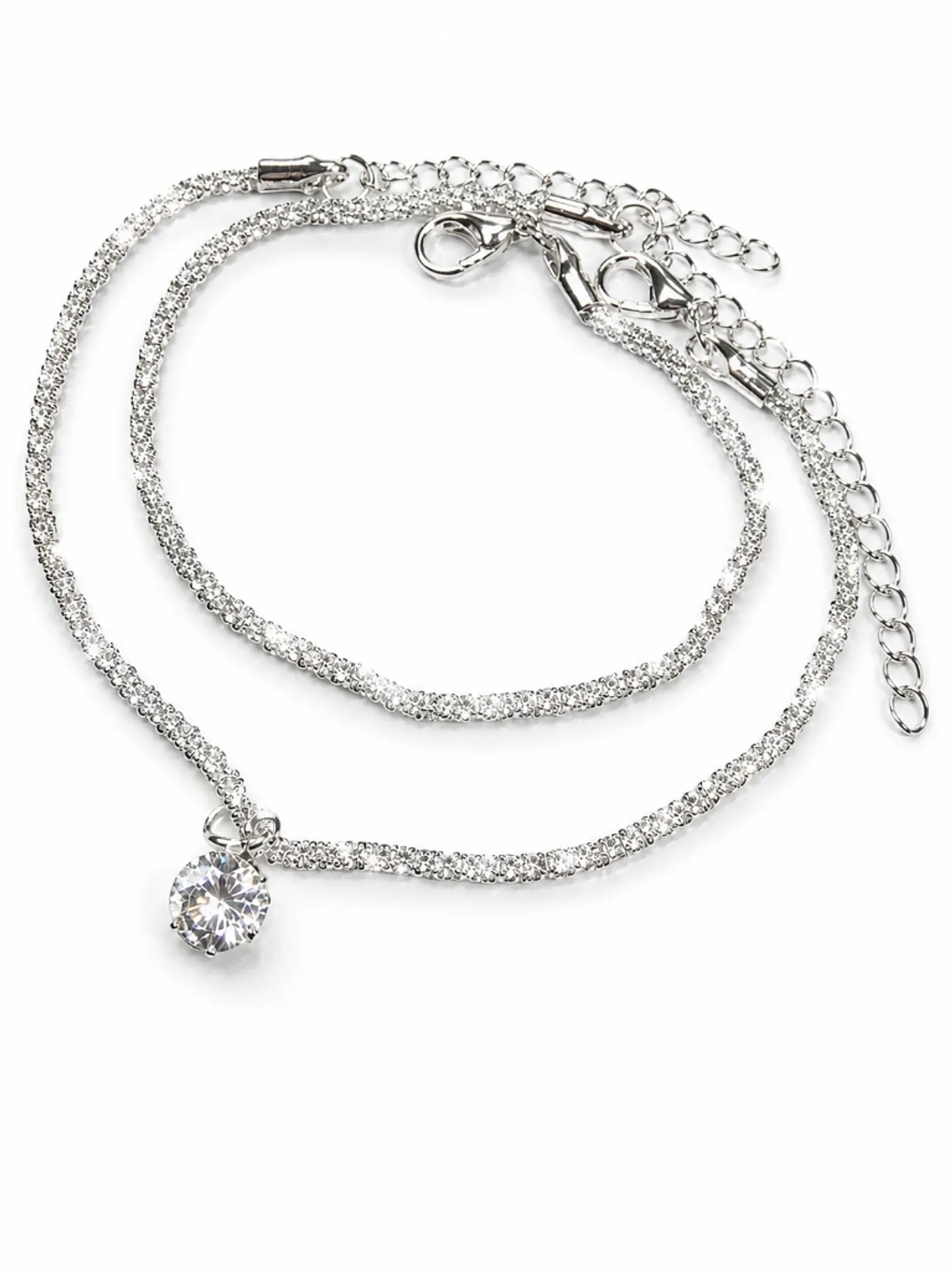 Brazalete plata cadena delicada dije central 1
