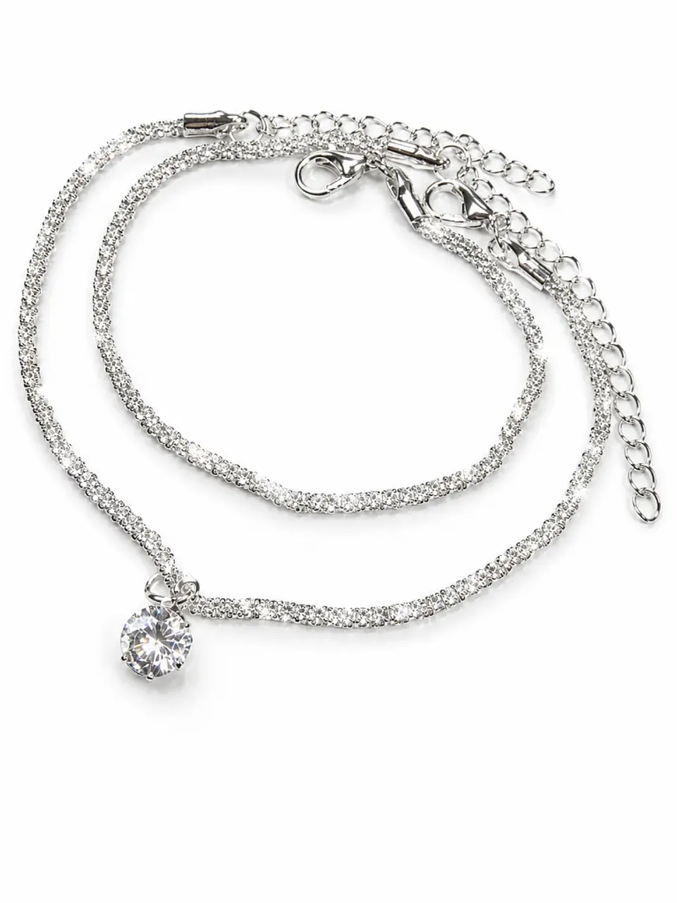 Brazalete plata cadena delicada dije central 1
