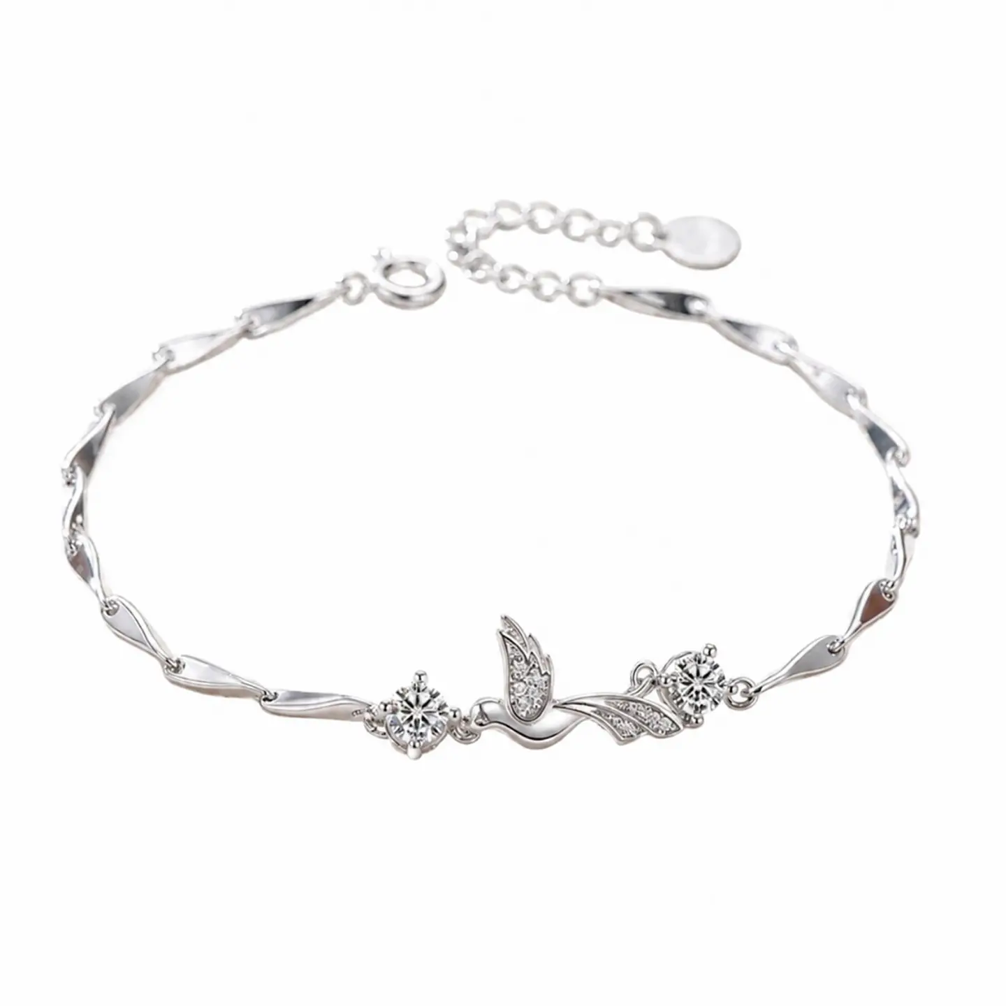 Brazalete plata 925 colibrí con circones 3