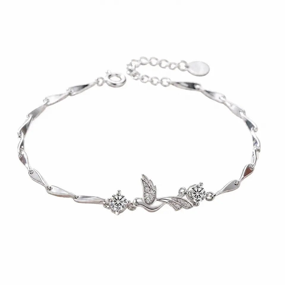 Brazalete plata 925 colibrí con circones 3