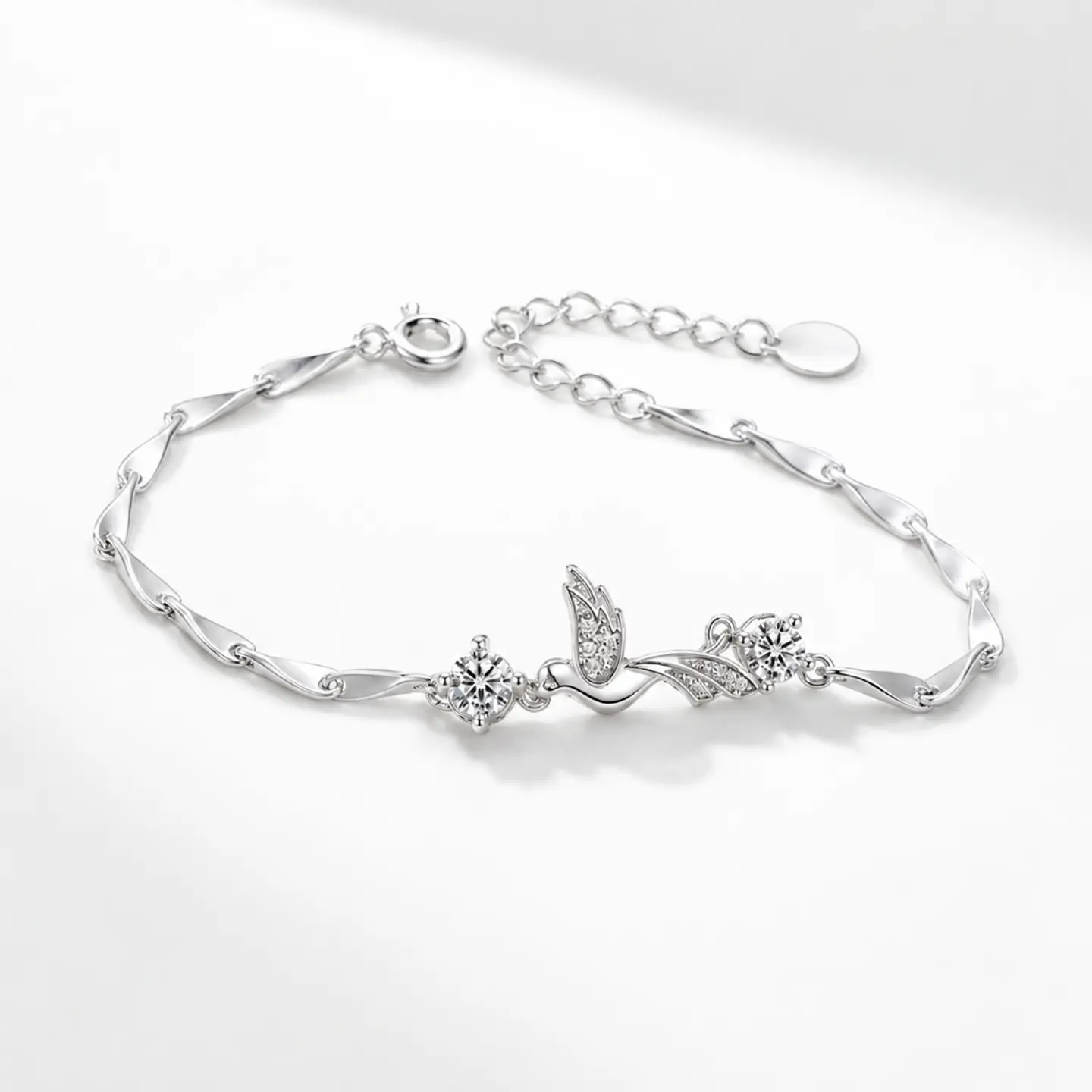 Brazalete plata 925 colibrí con circones 1