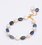 Brazalete perla barroca con piedras azules - Miniatura 5