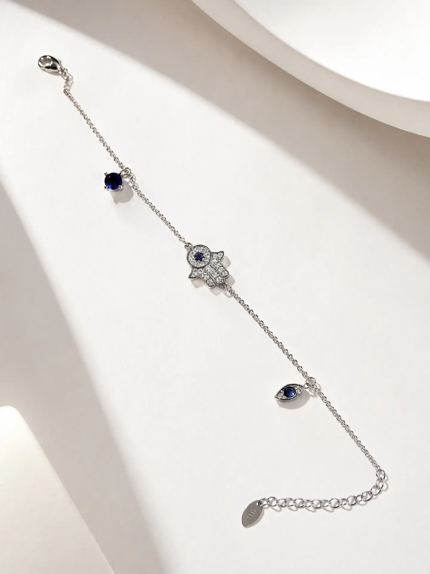 Pulsera plata Hamsa y Ojo Turco 3
