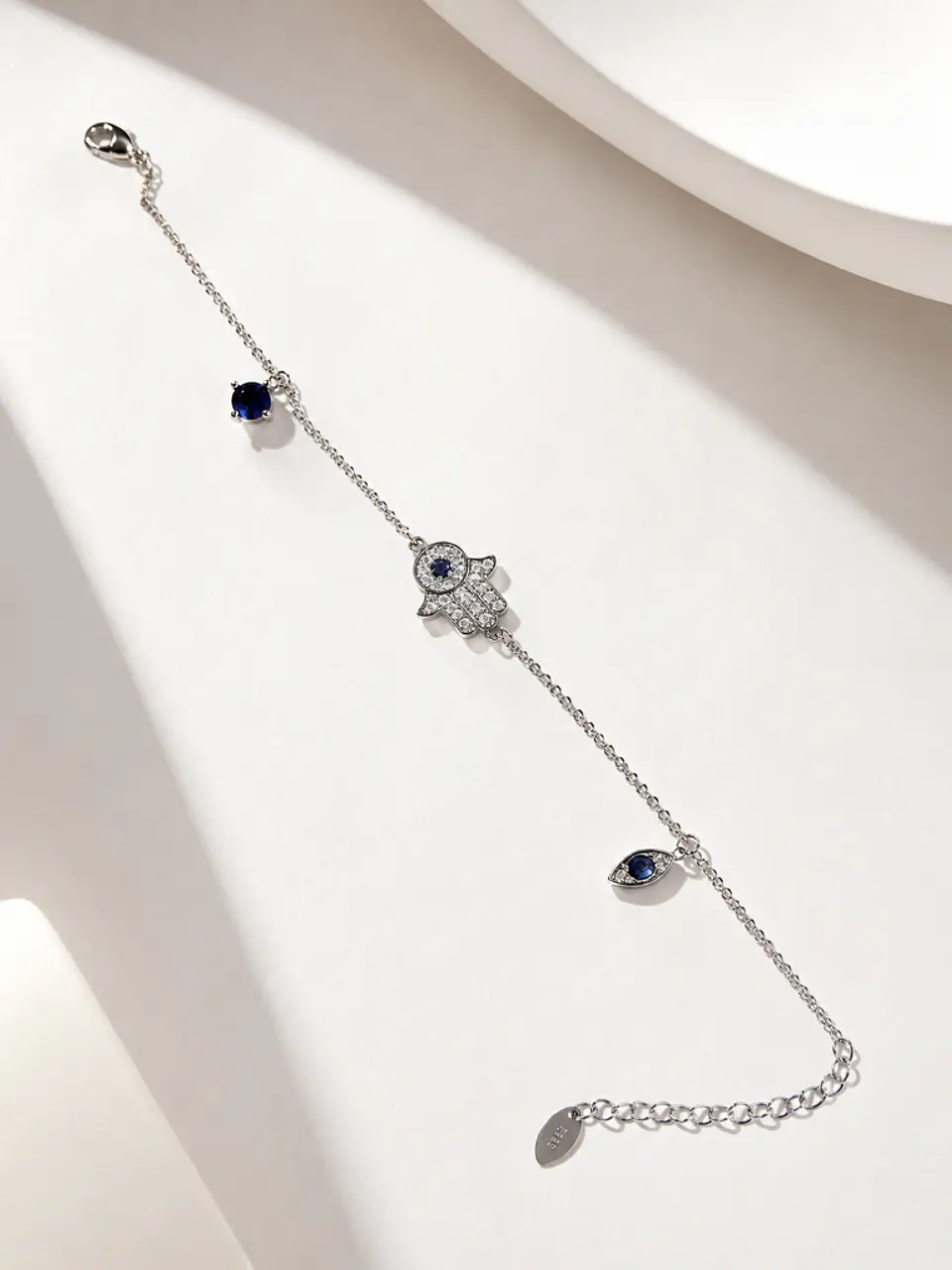 Pulsera plata Hamsa y Ojo Turco 3