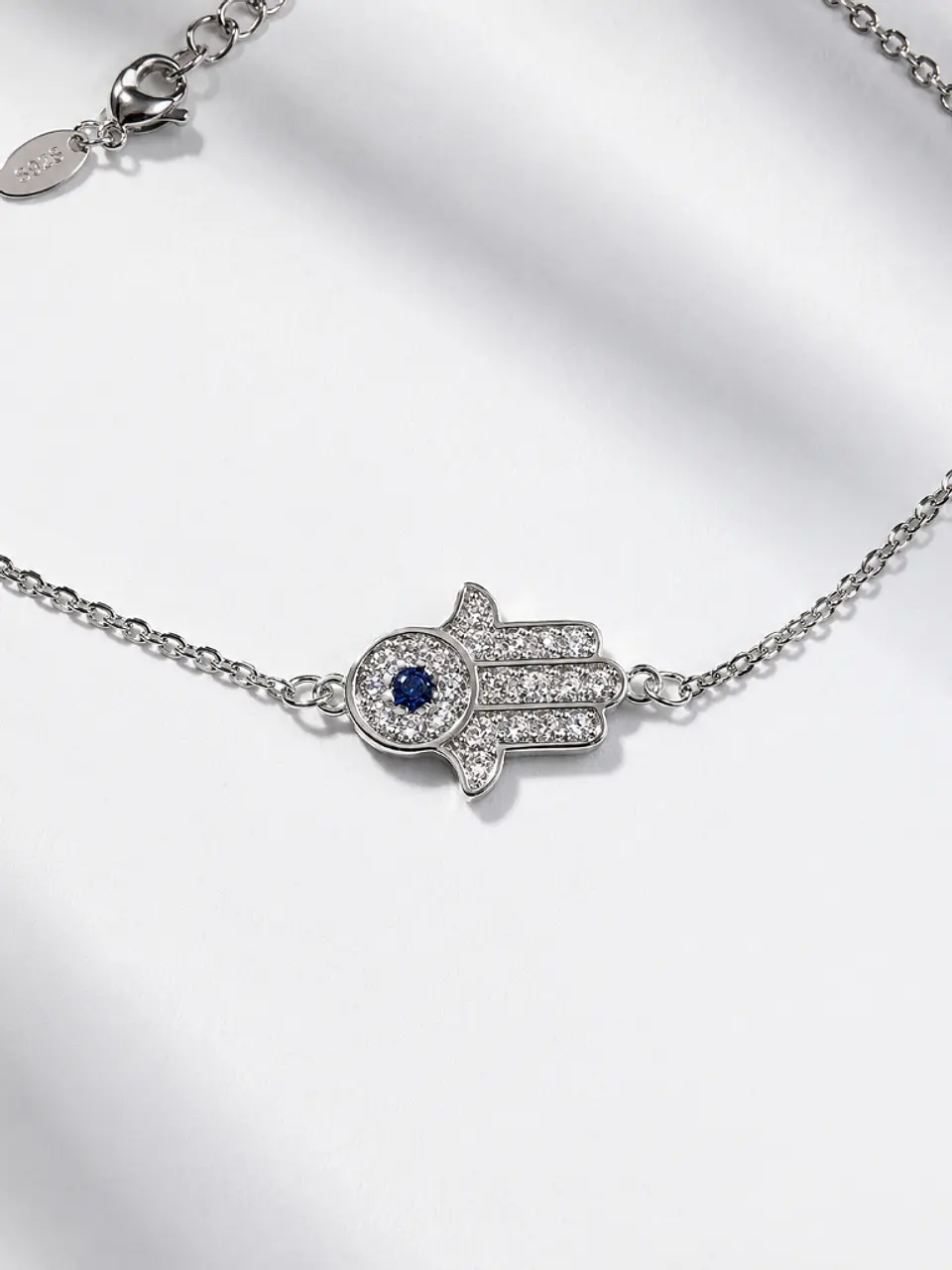Pulsera plata Hamsa y Ojo Turco 4