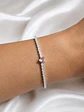 Brazalete tenis cristal corazón rosa - Miniatura 3