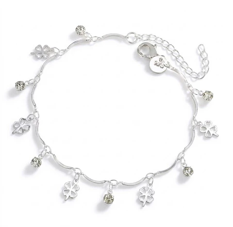 Pulsera plata 925 tréboles de la suerte
