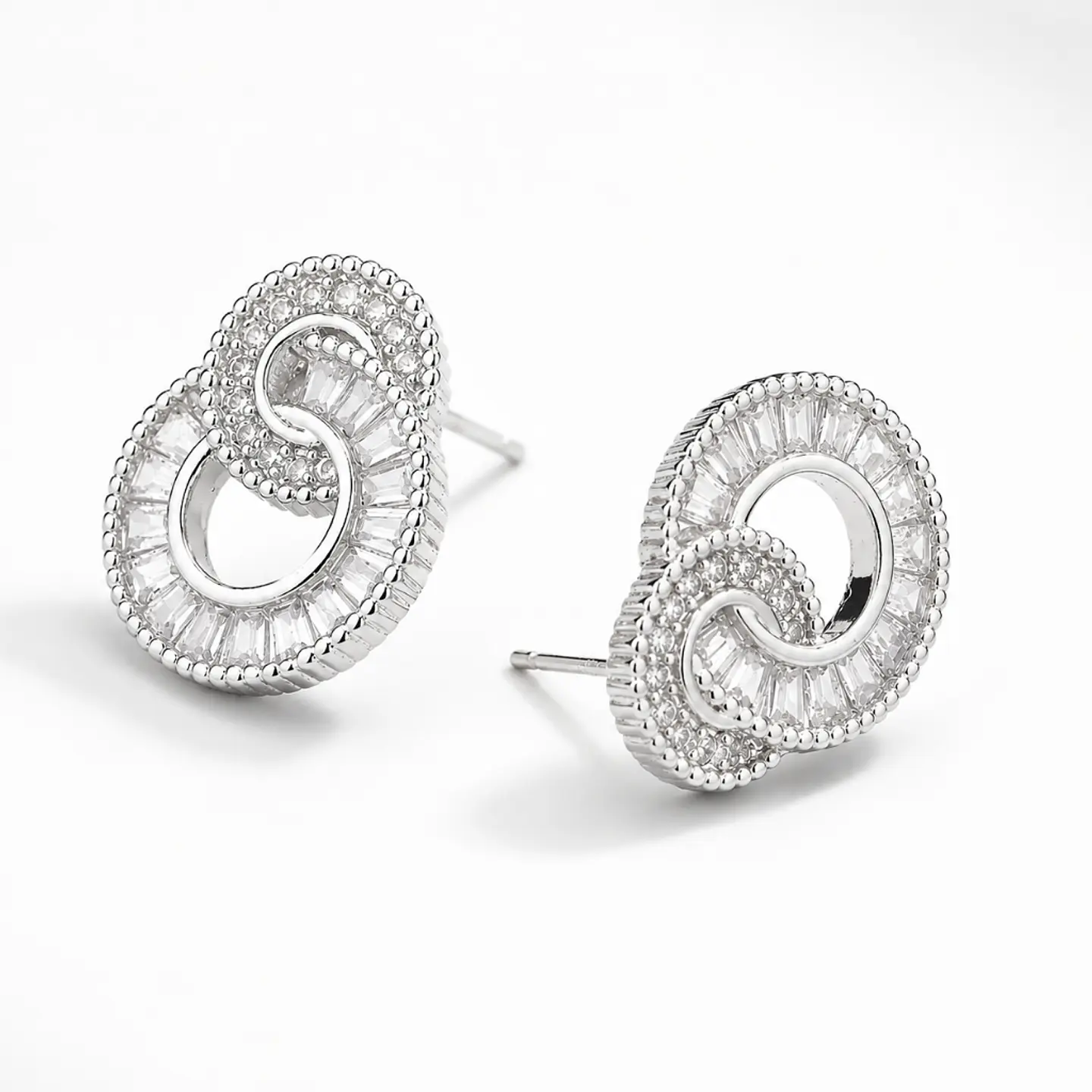 Aros plata 925 aros entrelazados con circones 1