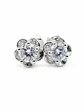 Aros plata flor con cristal central - Miniatura 1