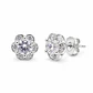 Aros plata flor con cristal central - Miniatura 3
