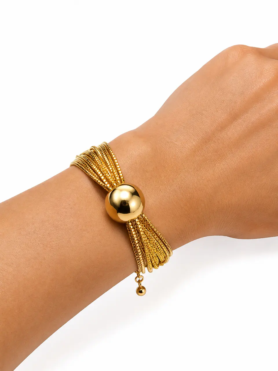 Conjunto dorado malla densa esferas 3
