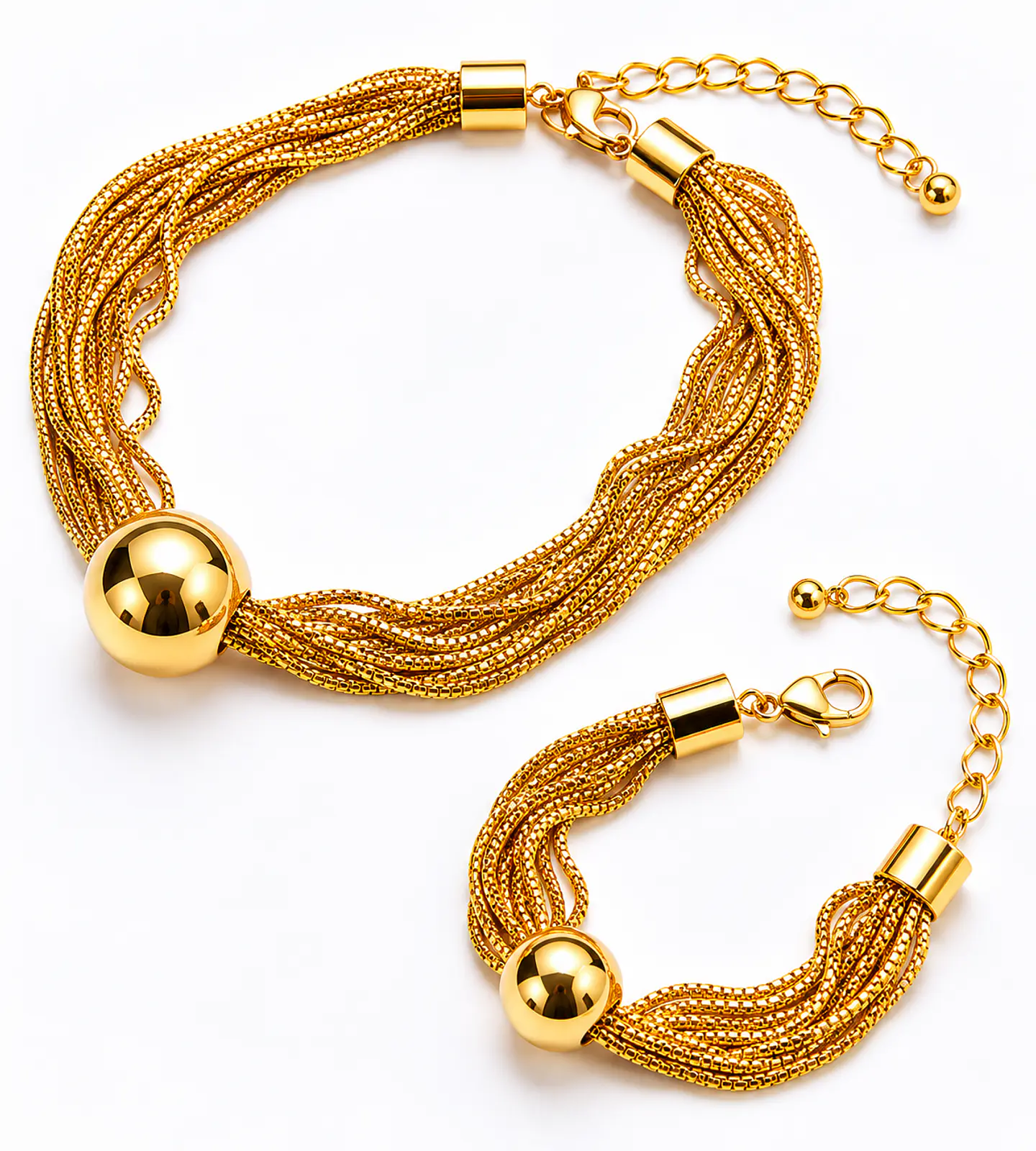 Conjunto dorado malla densa esferas 1