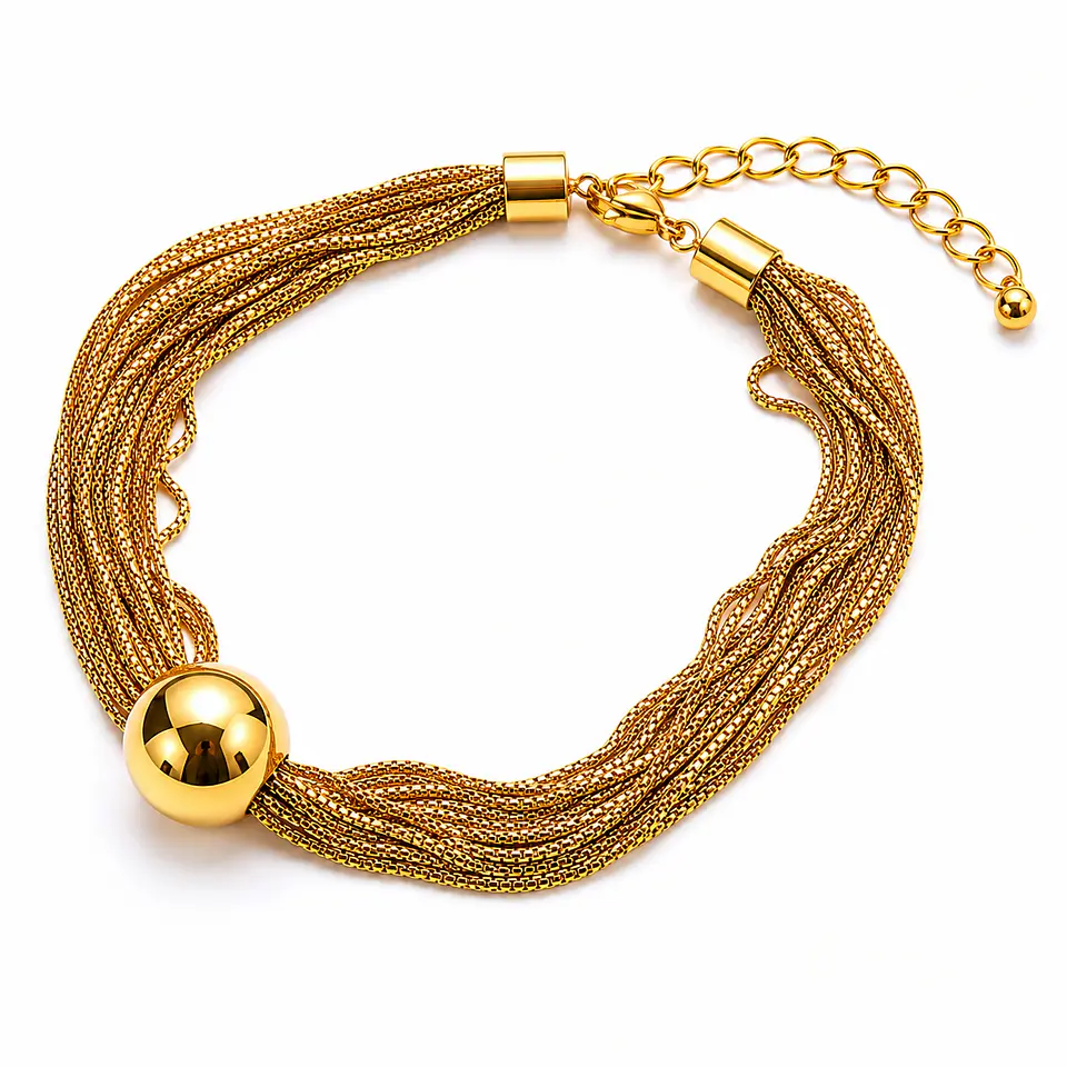 Conjunto dorado malla densa esferas 4