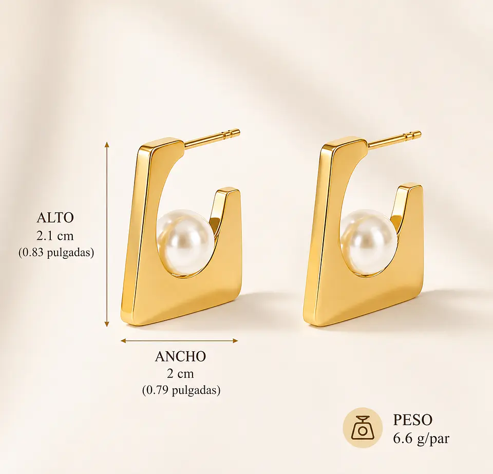 Conjunto perla cuadrada geométrica 6