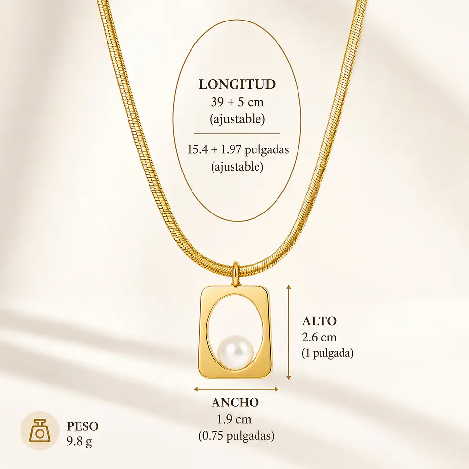 Conjunto perla cuadrada geométrica 7