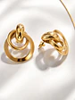 Conjunto dorado argollas concéntricas - Miniatura 2