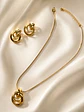 Conjunto dorado argollas concéntricas - Miniatura 4