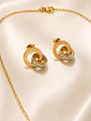 Conjunto círculos entrelazados con perlas - Miniatura 2