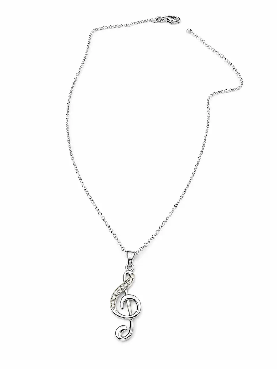 Collar plata clave de sol con circones 4