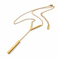 Collar dorado colgante en V con barra - Miniatura 1