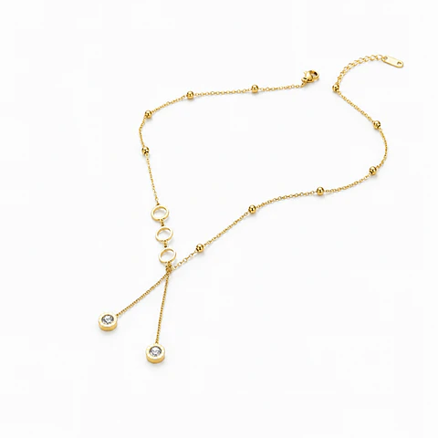 Collar dorado eslabones con esferas