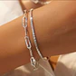 Conjunto plata cadena delicada doble tono - Miniatura 2