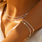 Conjunto plata cadena delicada doble tono - Miniatura 5