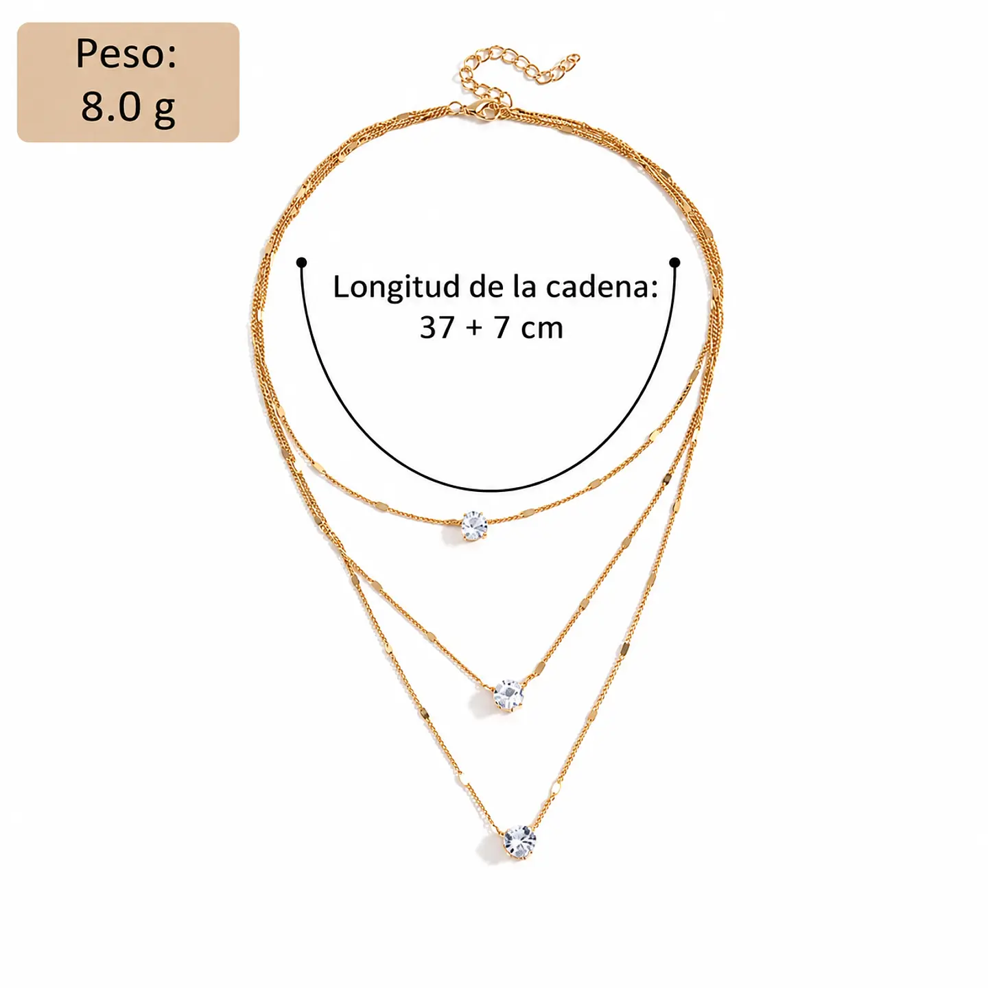 Collar doble capa gargantilla con dije 3