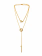 Conjunto dorado lariat con argollas - Miniatura 4