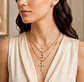 Collar dorado tres niveles celestial - Miniatura 3