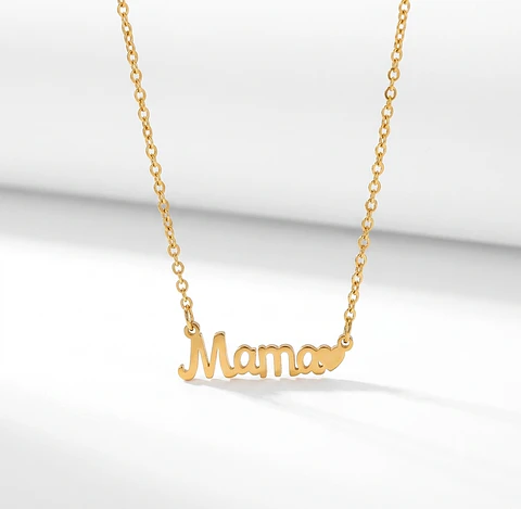 Collar dorado dije Mamá