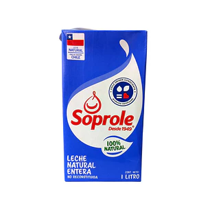 Leche soprole entera 1L