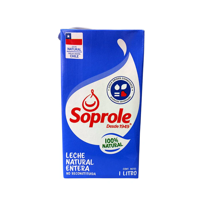 Leche soprole entera 1L 1