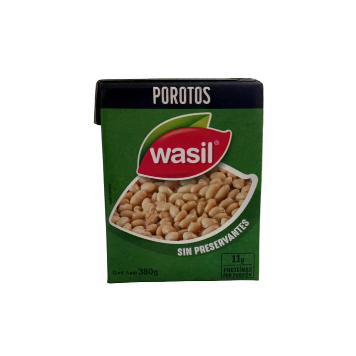 Porotos blancos cocidos 380grs wasil 1