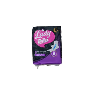 Toalla Lady Brillex nocturna negra 8 unidades