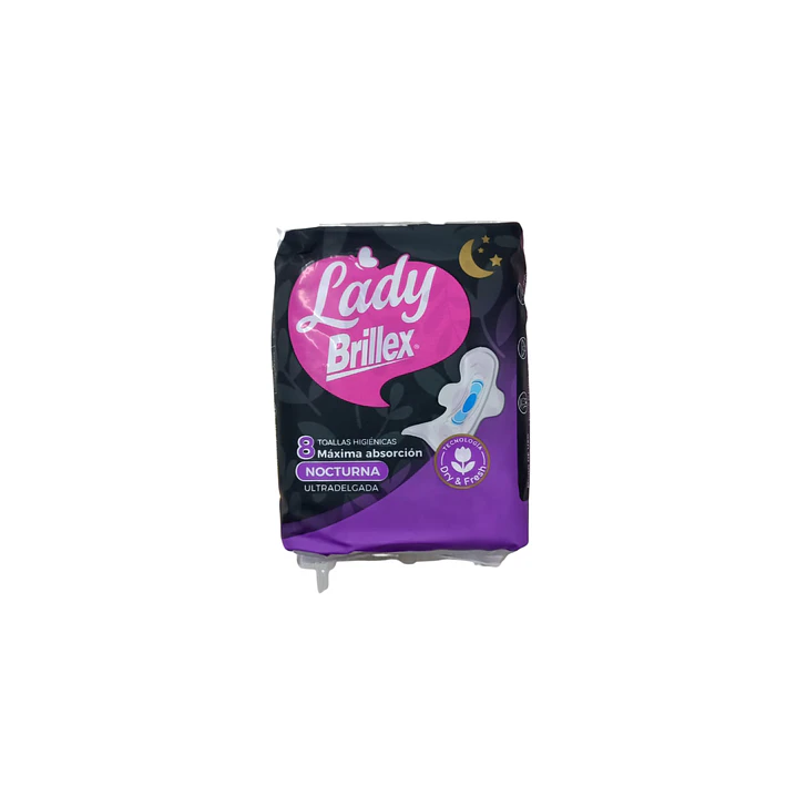 Toalla Lady Brillex nocturna negra 8 unidades 1