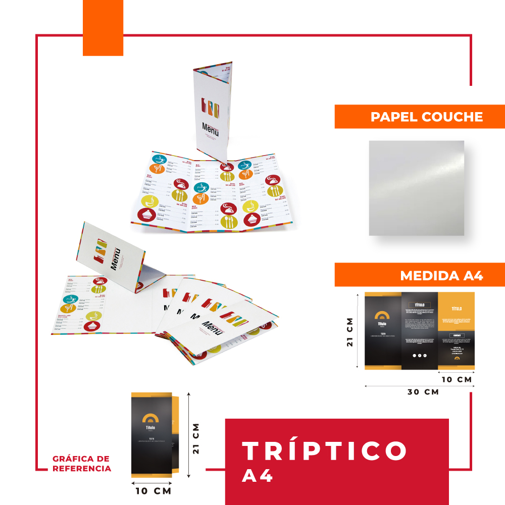 Trípticos personalizados 10x23 cm
