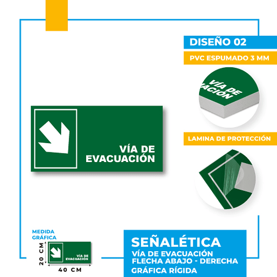 Vía de Evacuación Dirección Diagonal