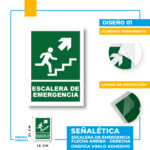Escalera emergencia arriba derecha - Calidad en señaleticas
