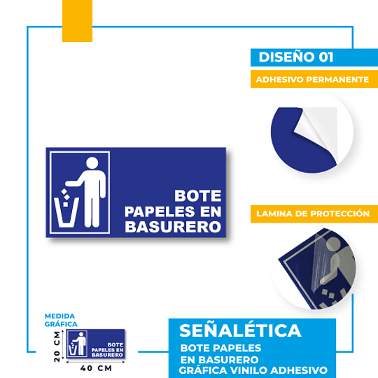 Bote Papeles en Basurero