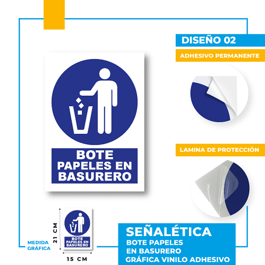 Bote Papeles en Basurero