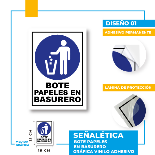 Bote Papeles en Basurero