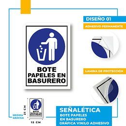 Bote Papeles en Basurero