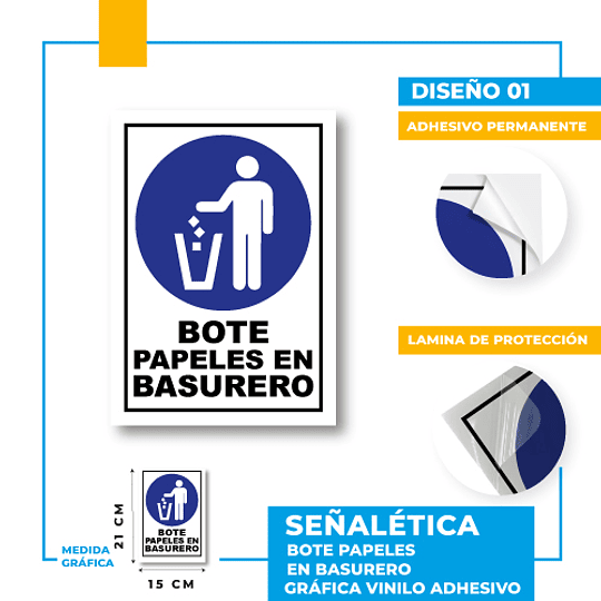 Bote Papeles en Basurero