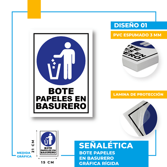 Bote Papeles en Basurero