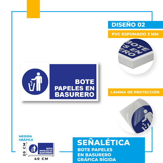 Bote Papeles en Basurero