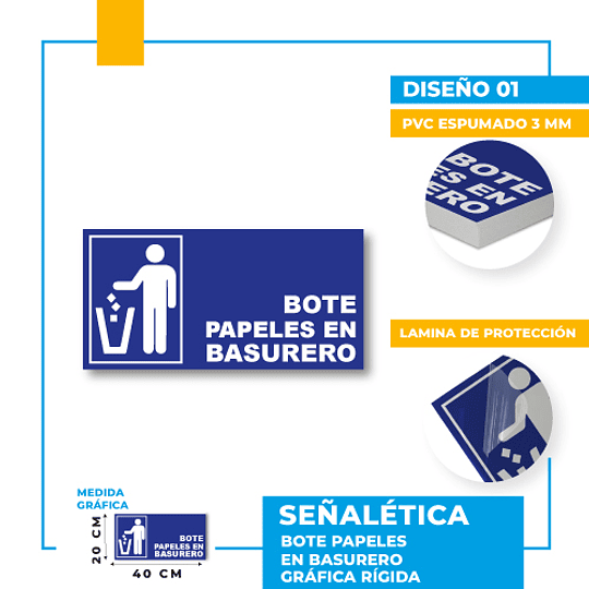 Bote Papeles en Basurero
