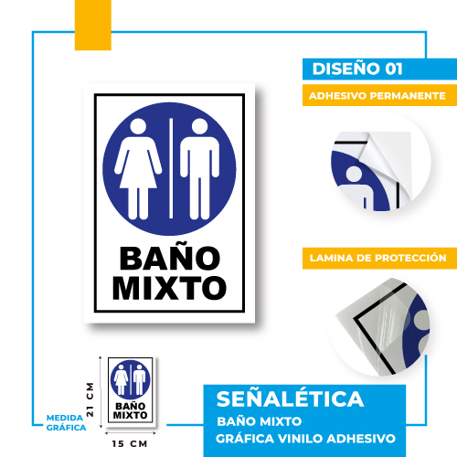 Señalética de Baño Mixto en Gravoply: 2 Modelos Increíbles